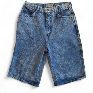 Bonjour Jorts Unisex Vintage 80s 90s Long Bermuda Denim Blue Shorts 28